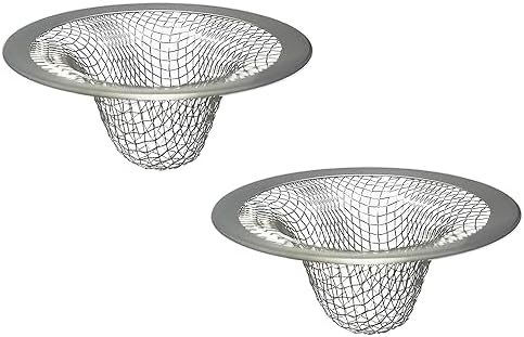 1.0" Small Drain Strainer, Sink Drain Hair Catcher, Bathroom Sink Drain Strainer, 2PCS Drain Mesh Baskets for Laundry, Mop Pool, Utility, Slop, RV Sink, Stainless Steel Drain Filter by Seatery