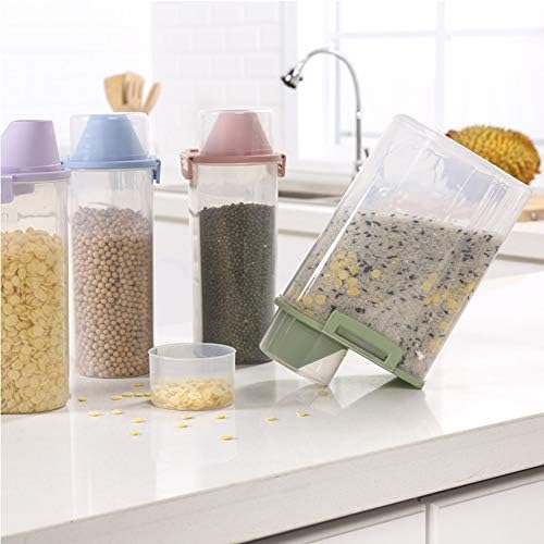 Pet Food Storage Container with Graduated Cup and Seal Buckles Food Dispenser for Dogs Cats (Blue) - Image 4