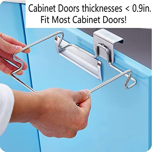 2 Pcs Large Stainless Steel Trash Bag Holder for Cabinets, Cupboards, Under Sink, Garbage, Kitchen Waste, Silver - Image 5