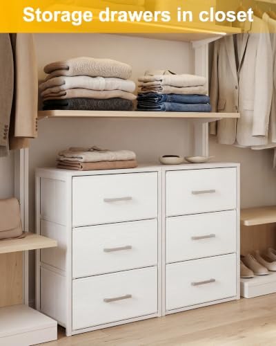 Fixwal Closet Drawers for Clothes, 2 Pack, 6 Drawers Stackable, 15.7" Wide - Image 3