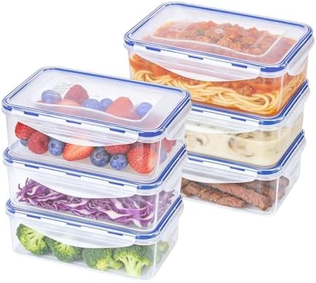 KIGI Reusable Meal Prep Containers, Leakproof, 6-Pack (4.81 Cup) by KIGI