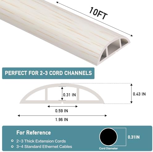 LSGCQ Floor Cord Cover Self Adhesive Cord Hider Floor Cable Management - Image 2