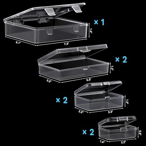 Clear Small Plastic Storage Containers with Lids, 7 Pack - Image 2