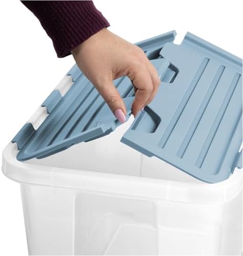 Sterilite Hinged Lid Storage Box, Plastic Container, 30 Quart, 12-Pack - Image 7