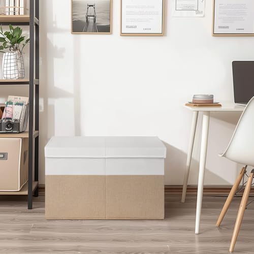 INDRESSME 85L Large Toy Storage Box with Lid Divider Foldable Toy Chest - Image 7