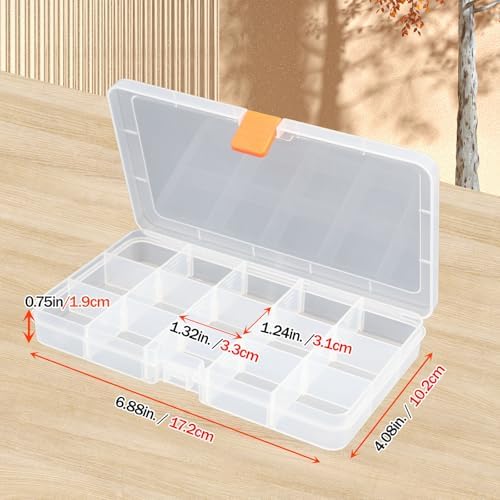 Moon Magpie 4PACK Extra Thick Bead Organizers, Mini Clear Plastic Storage Box Craft Containers for Nail jewelry rhinestones DIY Supply Case - Image 2