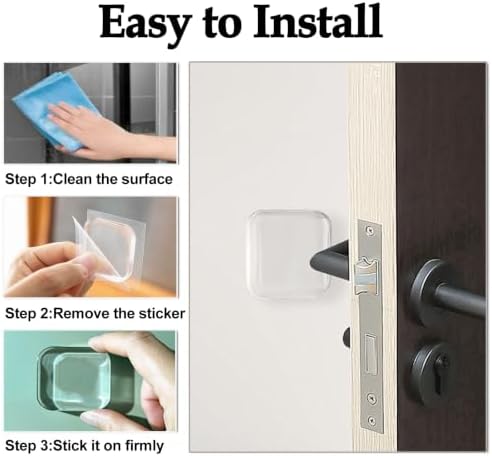Bovinde Door Stopper Wall Protector,Bumper Knobs Door Stops 12 Pack (Clear) - Image 5