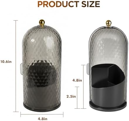 3 Slots Rotating Toothbrush Holders with Lid for Bathroom - Image 7