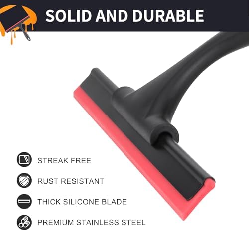 SetSail Squeegee for Shower Glass Door,10 Inches, Black Red - Image 3