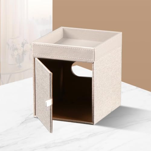 PU Leather Square Tissue Box Cover with Storage Tray,Modern Decorative Tissue Holder for Bathroom Vanity Night Stands, Office Desk,Stylish Tissue Holder for Home & Office Décor - Image 5