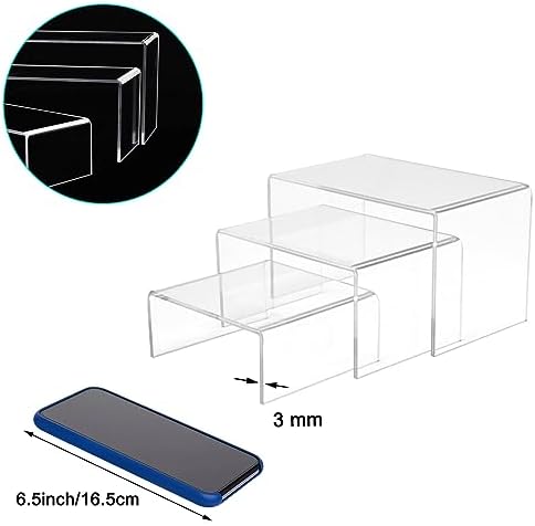 Cerpourt 2 Sets Acrylic Display Risers(4",5",6") Product Stand ((4"x5"x6") Clear Risers) - Image 4