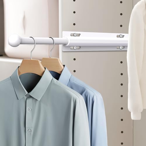 Supforce 16.5" Valet Rod for Closet Pull Out for Wardrobes, White by Supforce