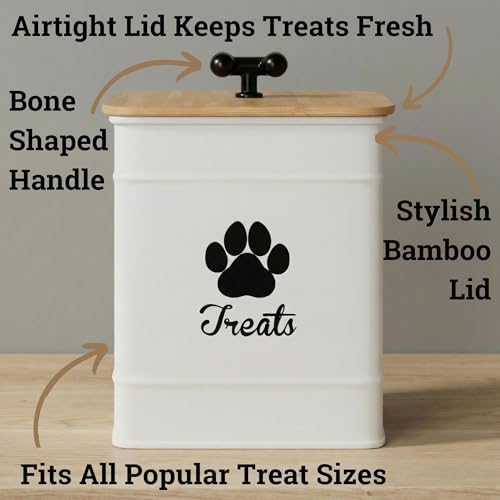 Dog Treat Container Airtight, 6"W x 8"H, Powder Coated, 12 Cup Capacity - Image 2