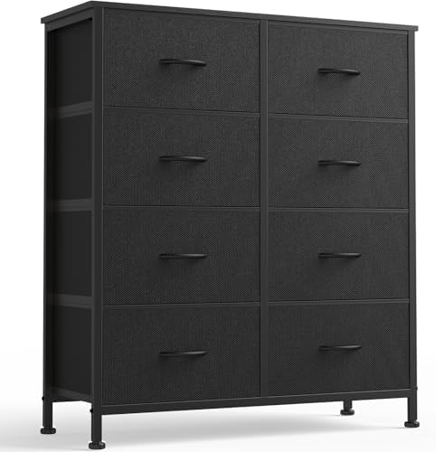 OLIXIS 8 Drawer Storage Dresser for Bedroom, Black Closet Organizers Units by OLIXIS
