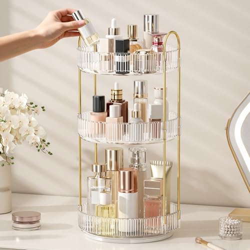 360° Rotating Makeup Organizer, Large Capacity Skincare & Cosmetics Storage - Image 4