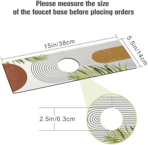Sink Faucet Absorbing Mat, 2 Pack Drying Mat Around Faucet Sink Splash Guard Behind Faucet Sinkmat For Kitchen Bathroom Island Rv 15 * 5.5 Inch (38 * 14 cm) - Image 2