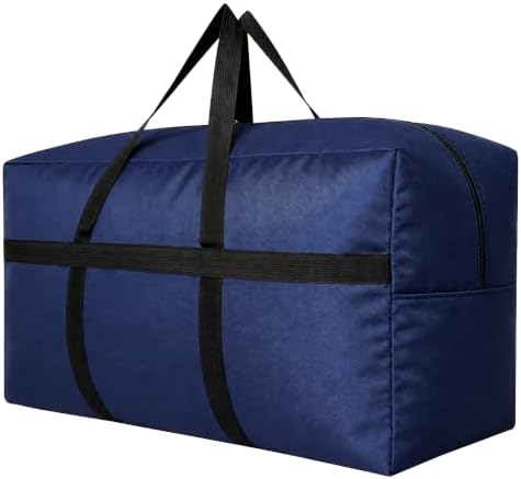 YiKitHom Extra Large Storage Duffle Bag with Zippers and Handles, Big Foldable Duffle Bag for Travel Blue 80L by YiKitHom