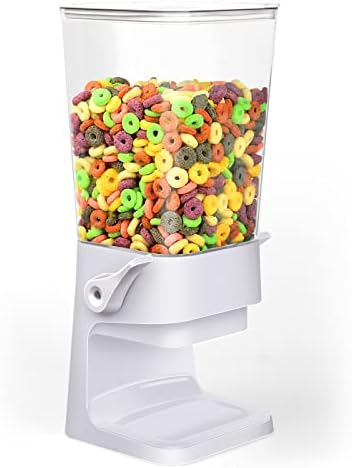 Cereal Dispenser Countertop Large Cereal Containers Storage Dispenser For Pantry Dry Food Dispenser Countertop Candy Dispenser Machine Rice Dispenser For Snack,Nuts, Granola(White,1PC) - Image 6