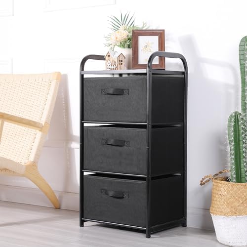 MAX Houser Dresser Storage with 3 Fabric Drawers, Black - Image 5