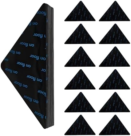 Corner Rug Grippers 12 Pack, Non Slip for Hardwood Tile Laminate, Reusable Adhesive by QuietHold