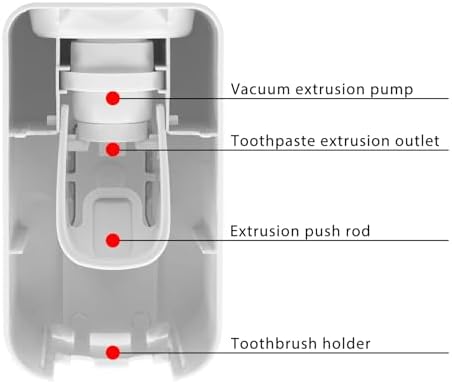 2 Slot Toothbrush Holder and Toothpaste Dispenser Wall Mounted, Automatic Toothpaste Squeezer, 2 in 1 Tooth Brush Toothpaste Organizer for Shower (White) - Image 3