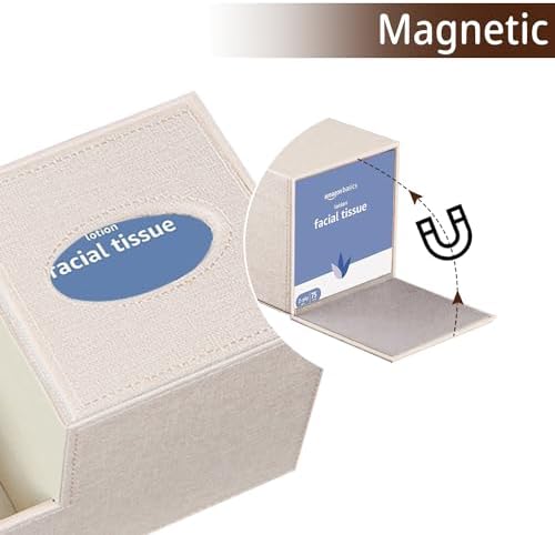 PU Leather Square Tissue Box Cover - Multi-Functional Tissue Box Holder - Image 4