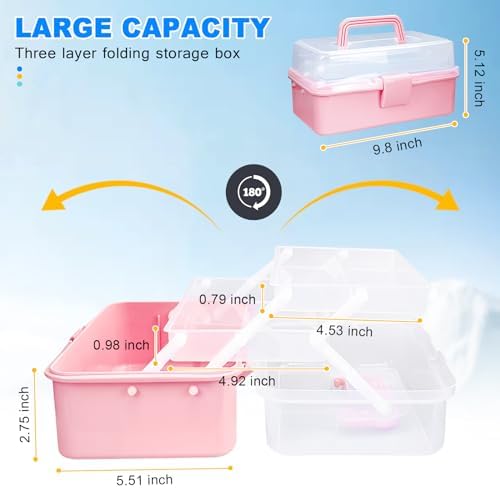 10Inch Tackle Box Organizer and Storage,Three-Layer Sewing Box With 2 Trays - Image 2