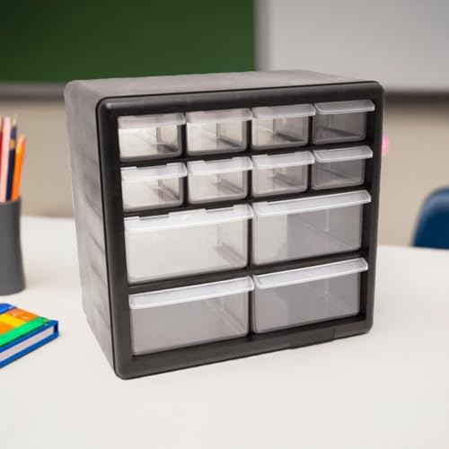 Homak 12-Drawer Parts Organizer, Black, HA01012001 - Image 7