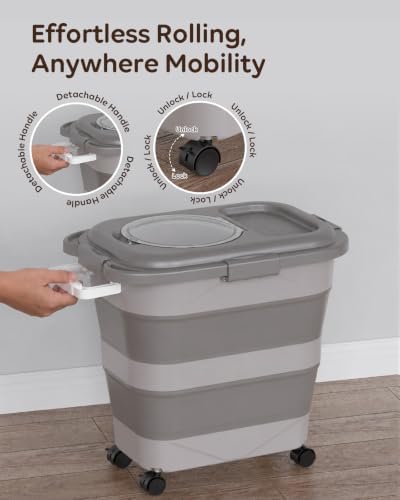 Collapsible Dog Food Container for 10-25 lbs, Airtight Storage Bin - Image 4