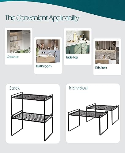 Shantton Cabinet Shelf Organizer, Pantry Shelf Rack, Black 16.1x10.6x9.5 - Image 5