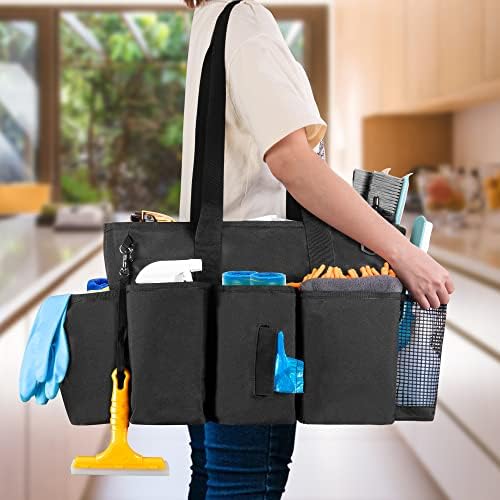 LoDrid Professional Cleaning Tote Caddy for Cleaning Supply, Black - Image 2