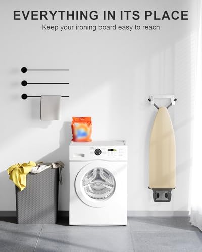 Ironing Board Hanger Wall Mount, Stainless Steel, White - Image 6