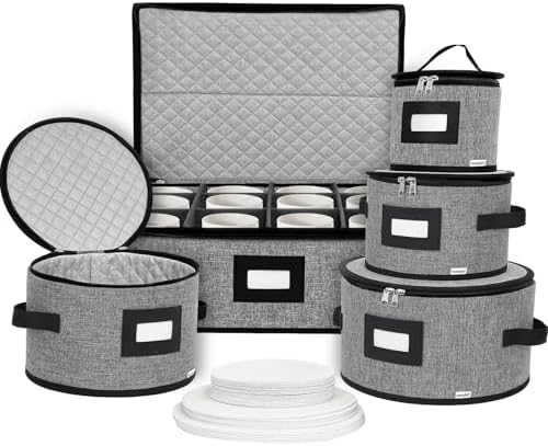 homyfort China Storage Containers, Hard Shell for Plates, Moving Boxes for Dishes, Cups, Mugs, Tableware Moving Supplies for Kitchen Organization- 5-Piece Set (5-piece set) by homyfort