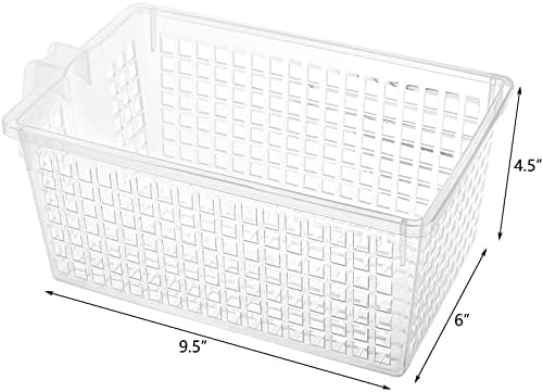 Hedume 4 Pack Plastic Storage Bins with Handle, BPA-Free Kitchen Pantry Cabinet Refrigerator Food Storage Organizer for Snacks, Food, Produce, Pasta - Image 3