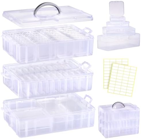 Bead Organizers and Storage, 56 Pcs Small Plastic Containers with Lids by Funtopia