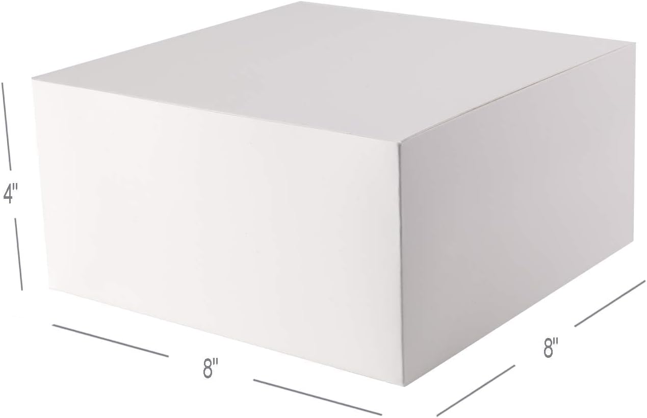 GEFTOL Gift Box 20 Pack 8 x 8 x 4 inches Fold Box Paper Gift Box Bridesmaids Proposal Box for Bridal Birthday Party Christmas（White）