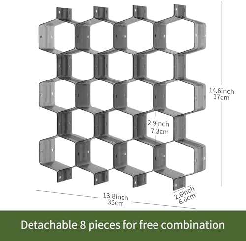 Honeycomb Separator Adjustable Drawer Organizer Divider for Underwear Belt-Scarf Socks Organizer (Black(1pc)) - Image 2