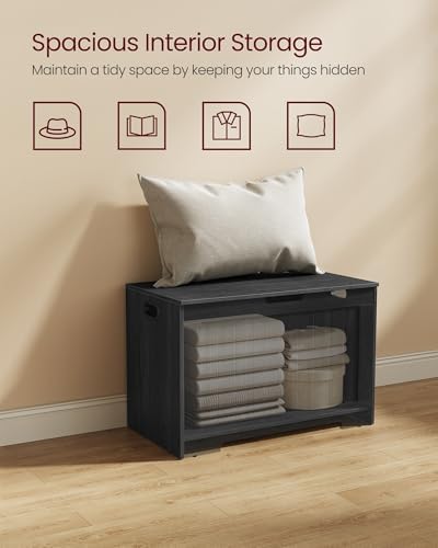 VASAGLE Storage Chest, 29.9 Inches Width Bench with 2 Safety Hinges - Image 5