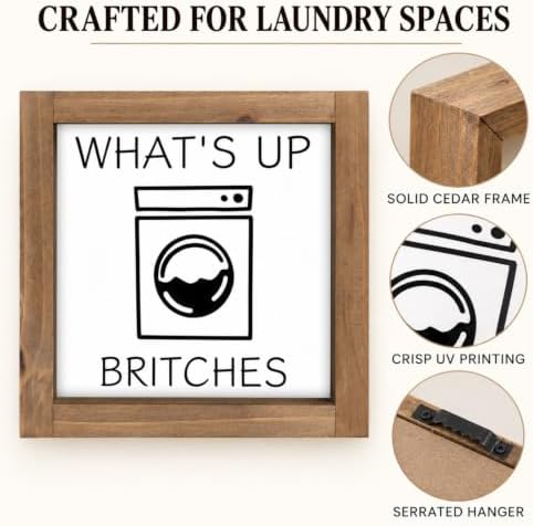 Laundry Room Decor, 6x6 in Funny Wooden Sign for Wall or Shelf - Image 5