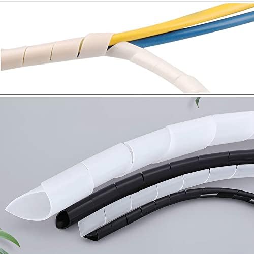 Spiral Cable Wrap -20 Ft 1/2" Cable Management Sleeve Organizer for Computer Cable,Power Cord Audio Video Cable (1/2 Inch-20Ft, White) - Image 4