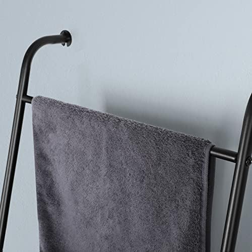 Blanket Ladder Black Towel Ladder for Bathroom Metal Blanket Rack for Living Room - Image 3