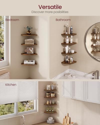 VASAGLE Floating Corner Shelves, Set of 2, 6 x 6 x 0.5 Inches - Image 5