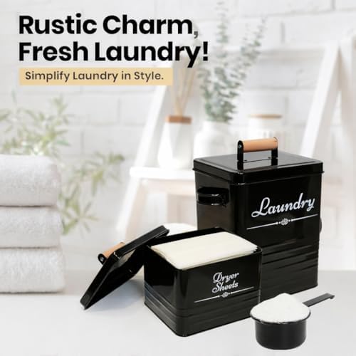 Farmhouse Metal Laundry Detergent Pod Container With Dryer Sheet Holder - Image 6