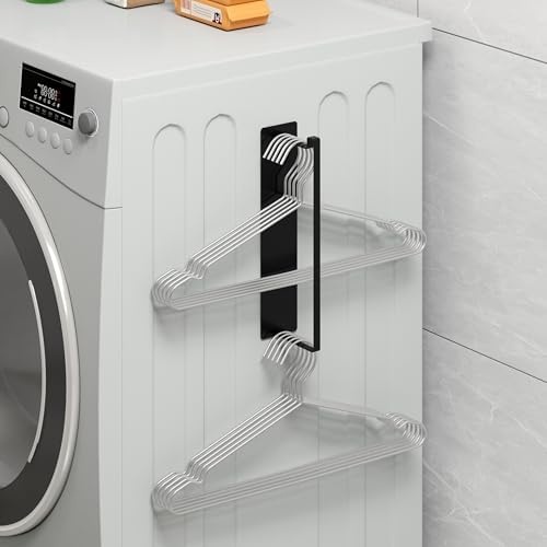 Magnetic Hanger Organizer, Thipoten Hangers Holder for Washing Machine, Holding up to 30 Velvet/Wire/Plastic Hangers, Perfect Space Saver for Laundry Room (1, Black) by THIPOTEN