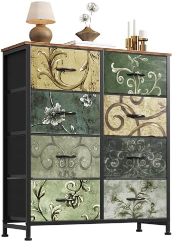 Sweetcrispy 8 Drawer Fabric Dresser, Tall Storage Tower for Bedroom by Sweetcrispy