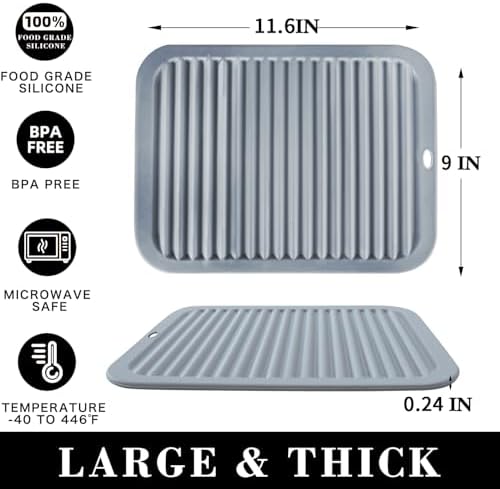 4 PCS Silicone Trivet for Hot Dishes, Hot Pads Trivets Mat for Hot Pots and Pans, Heat Resistant Silicone Hot-Mats, Pot Holders Jar Opener Tables-Mats for Countertop Drying Mat (Grey) - Image 5