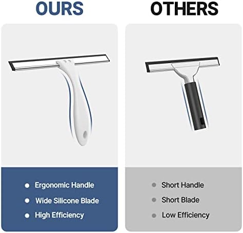 AmazerBath Squeegee for Shower Glass Doors - All-Purpose Squeegee with Hook for Windows, Mirrors, Tiles and Car Glass, 10 Inches - Image 3