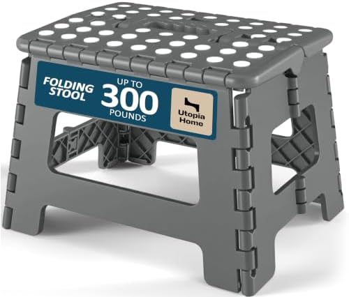 Utopia Home Folding Step Stool 9 Inch, Anti-Slip, Grey, 1-Pack by UTOPIAHOME