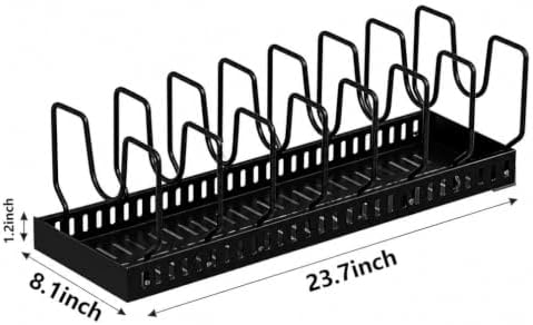 pots and pans organizer under cabinet,pot lid organizers inside cabinet holders for kitchen,Horizontal and vertical pulling modes,Can be extended and adjusted (Black horizontal pull-out) - Image 2