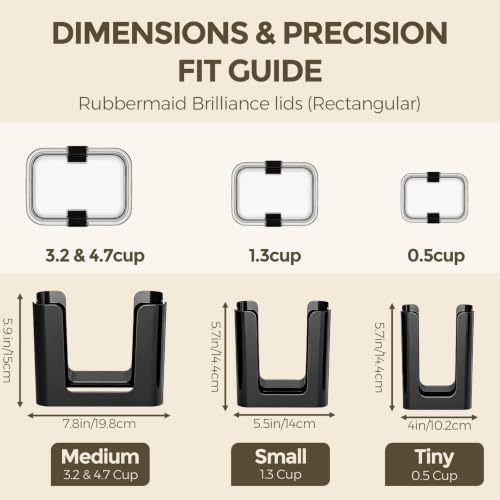 Food Storage Container Lid Organizer for Rubbermaid Brilliances Nap-On Lids - Image 2